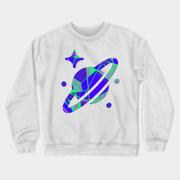 Planet galaxy space design geometric Crewneck Sweatshirt by carolsalazar